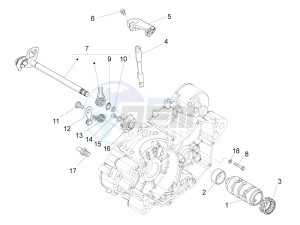 RS 125 Replica E4 ABS (EMEA) drawing Gear box / Selector / Shift cam