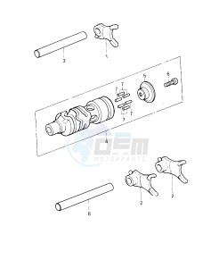 KDX 80 A [KDX80] (A1-A2) [KDX80] drawing GEAR CHANGE DRUM & FORKS