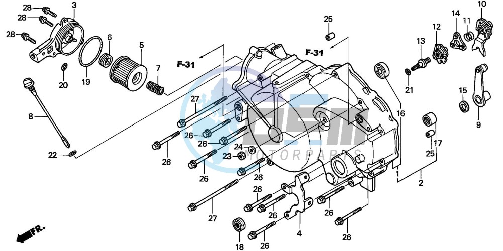 FRONT CRANKCASE COVER (TRX350TM/FM)