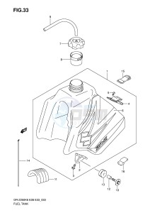 DR-Z250 (E28-E33) drawing FUEL TANK (MODEL K6)