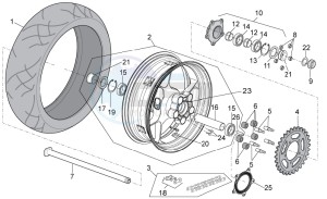 RSV 4 1000 APRC R ABS USA drawing Rear Wheel