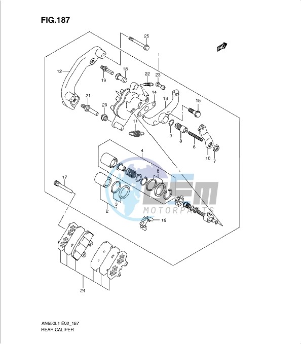 REAR CALIPER (AN650AL1 E51)