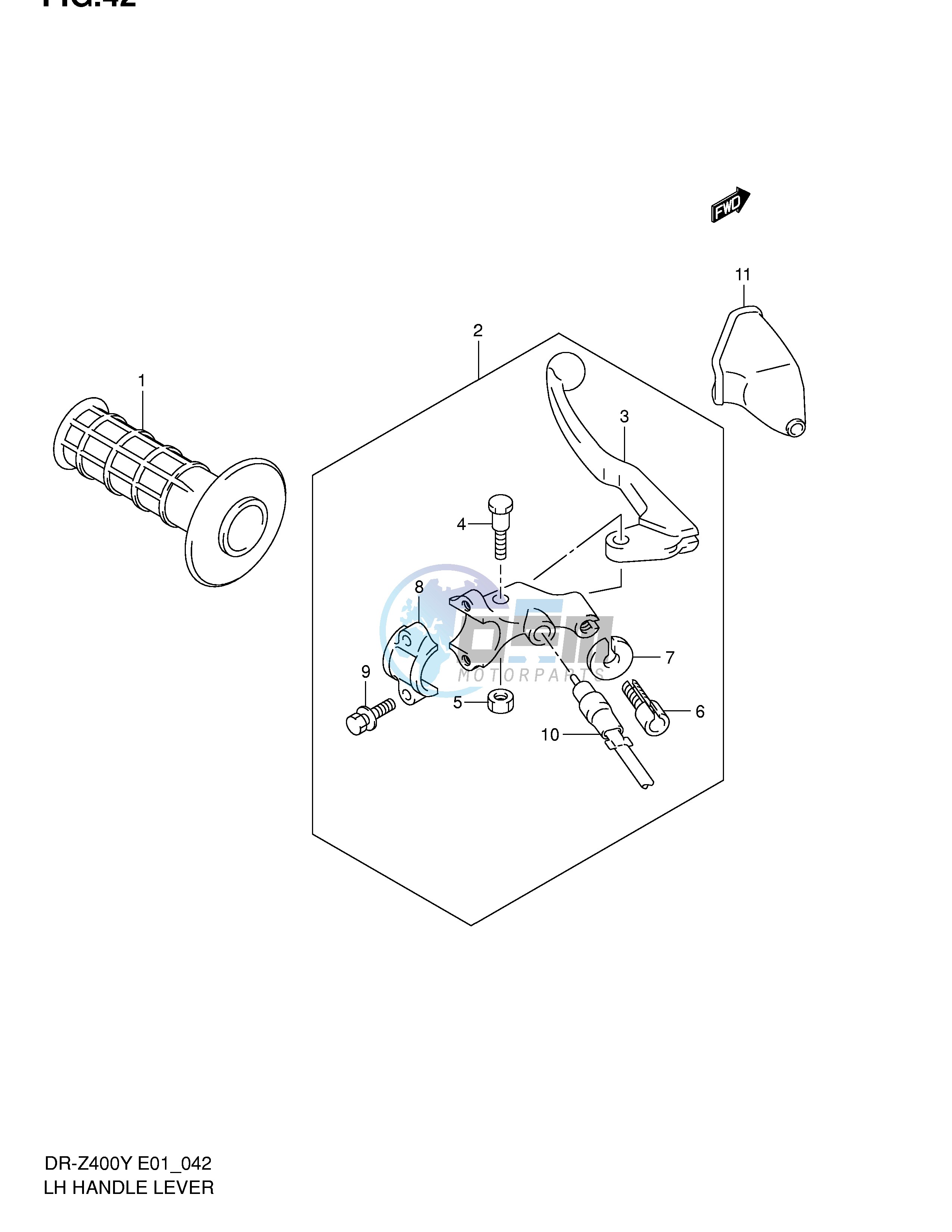 LEFT HANDLE LEVER (DR-Z400EY EK1 EK2 EK3 EK4 E1,DR-Z400EY P37)