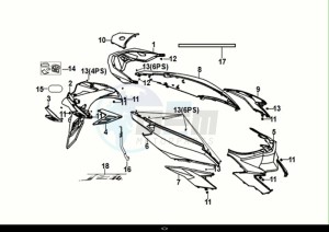 JET 14 125 LC ABS (E5) (XC12WZ-EU) (M1) drawing BODY COVER