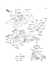 KVF 650 D ([BRUTE FORCE 650 4X4] (D6F-D9F) D6F drawing REAR FENDER-- S- -