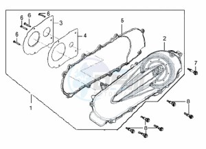 HD 125 DRUM BRAKE drawing CRANKCASE COVER LEFT