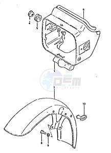 GSX750 (T-X) drawing HEADLAMP HOUSING - FRONT FENDER (GSX750ET, T)