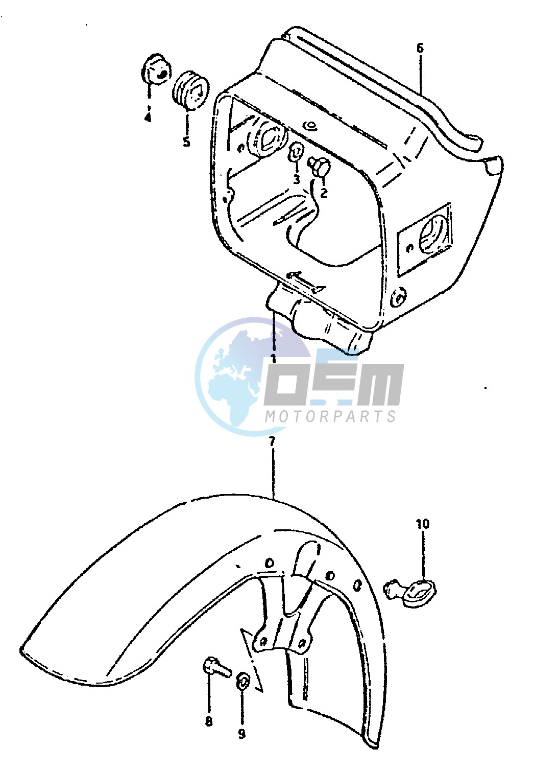 HEADLAMP HOUSING - FRONT FENDER (GSX750ET, T)