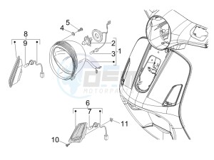 LX 125 4T ie E3 drawing Head lights - Turn signal lamps