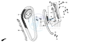 CM125C drawing CAM CHAIN/TENSIONER