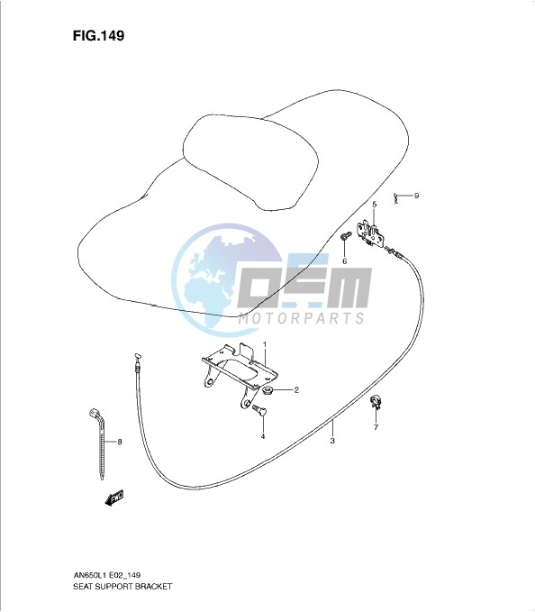 SEAT SUPPORT BRACKET (AN650L1 E19)