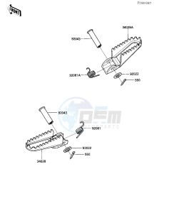 KX 500 A [KX500] (A2) [KX500] drawing FOOTRESTS -- 84 A2- -