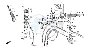 TRX350 FOURTRAX drawing SWITCH/CABLE/HANDLE LEVER