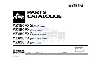 YZ450FX (B912 B913 B914 B914 B915) drawing .1-Front-Page