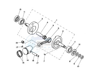 PW 50 drawing CRANKSHAFT AND PISTON