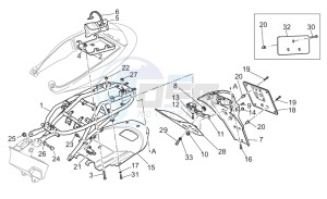 V 11 Cafe Ballabio 1100 drawing Rear frame-Number plate holder