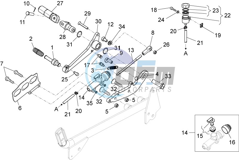 Rear master cylinder