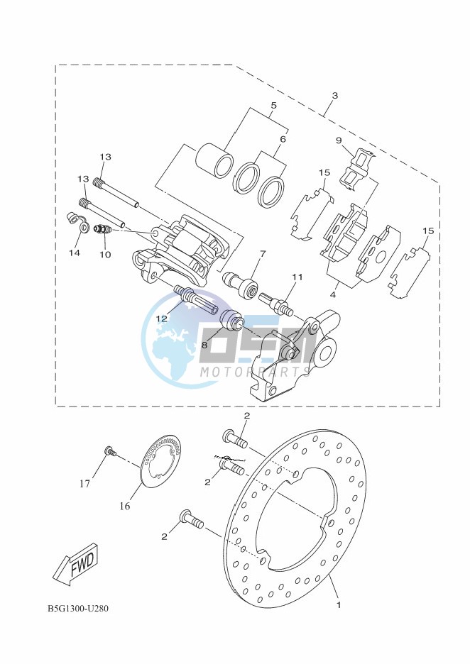 REAR BRAKE CALIPER