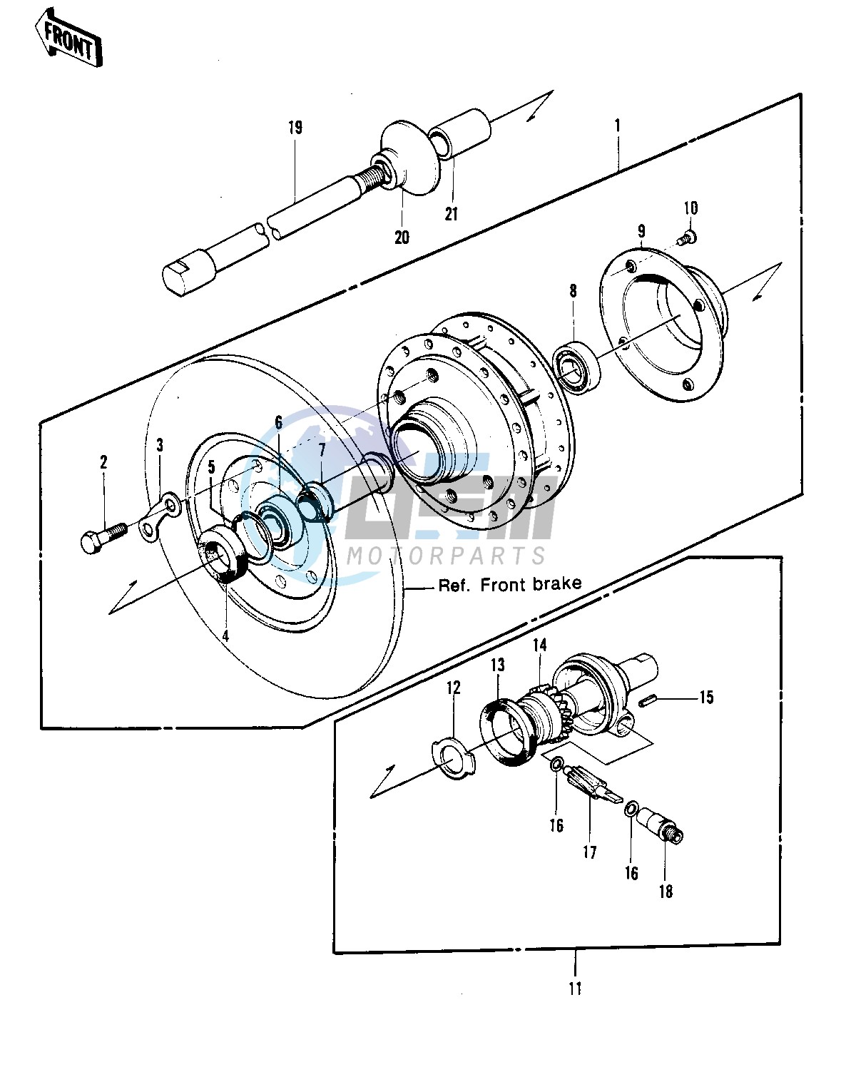 FRONT HUB -- 74-75 S3_S3-A- -