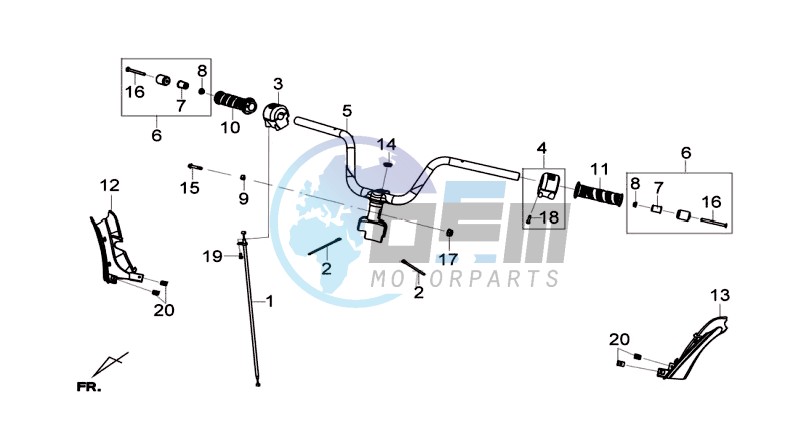 HANDLEBAR / BRAKE LEVERS CPL  L/R