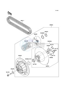 MULE 4010 DIESEL 4x4 KAF950FBF EU drawing Driven Converter/Drive Belt