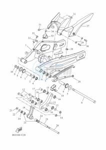 XSR700 MTM690-U (BJW1) drawing REAR ARM