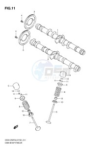 GSX1250FA (E2) drawing CAM SHAFT - VALVE