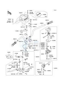 KVF 360 A [PRAIRIE 360 4X4] (A6F-A9F) A7F drawing HANDLEBAR