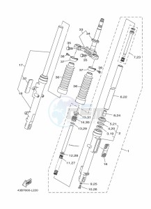 YBR125EGS YBR125G (43BL) drawing FRONT FORK