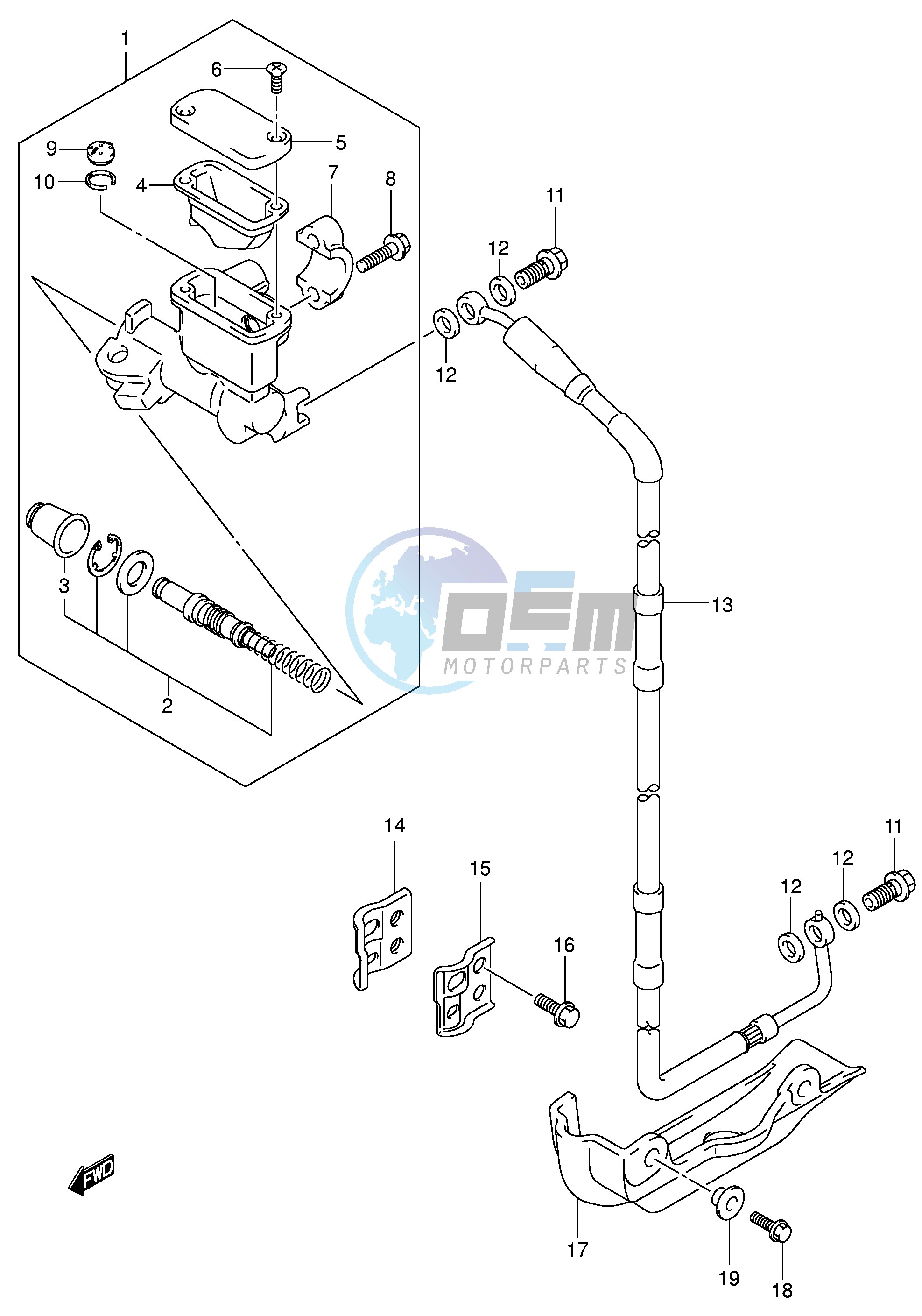 FRONT MASTER CYLINDER (MODEL K1 K2 K3)