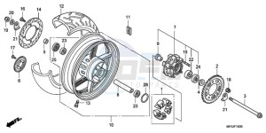 CBF10009 Ireland - (EK) drawing REAR WHEEL