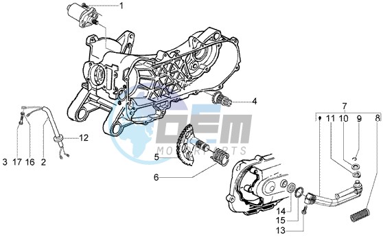 Starting motor-starter lever