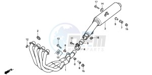 CBR600F2 drawing EXHAUST MUFFLER