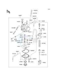 KX 100 A [KX100 MONSTER ENERGY] (A6F - A9FA) D9FA drawing CARBURETOR