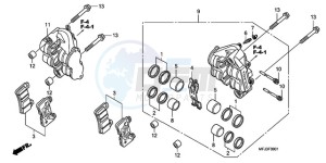 CBR600RAA BR / ABS - (BR / ABS) drawing FRONT BRAKE CALIPER (CBR600RR9,A/RA9,A)