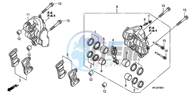 FRONT BRAKE CALIPER (CBR600RR9,A/RA9,A)