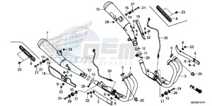 CB1100SAE CB1100 UK - (E) drawing EXHAUST MUFFLER (CB1100SA/ SAD)