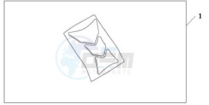 CBR125RWA UK - (E / BLA) drawing TANK PAD HONDA WING LOGO