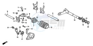 CR250R drawing GEARSHIFT DRUM