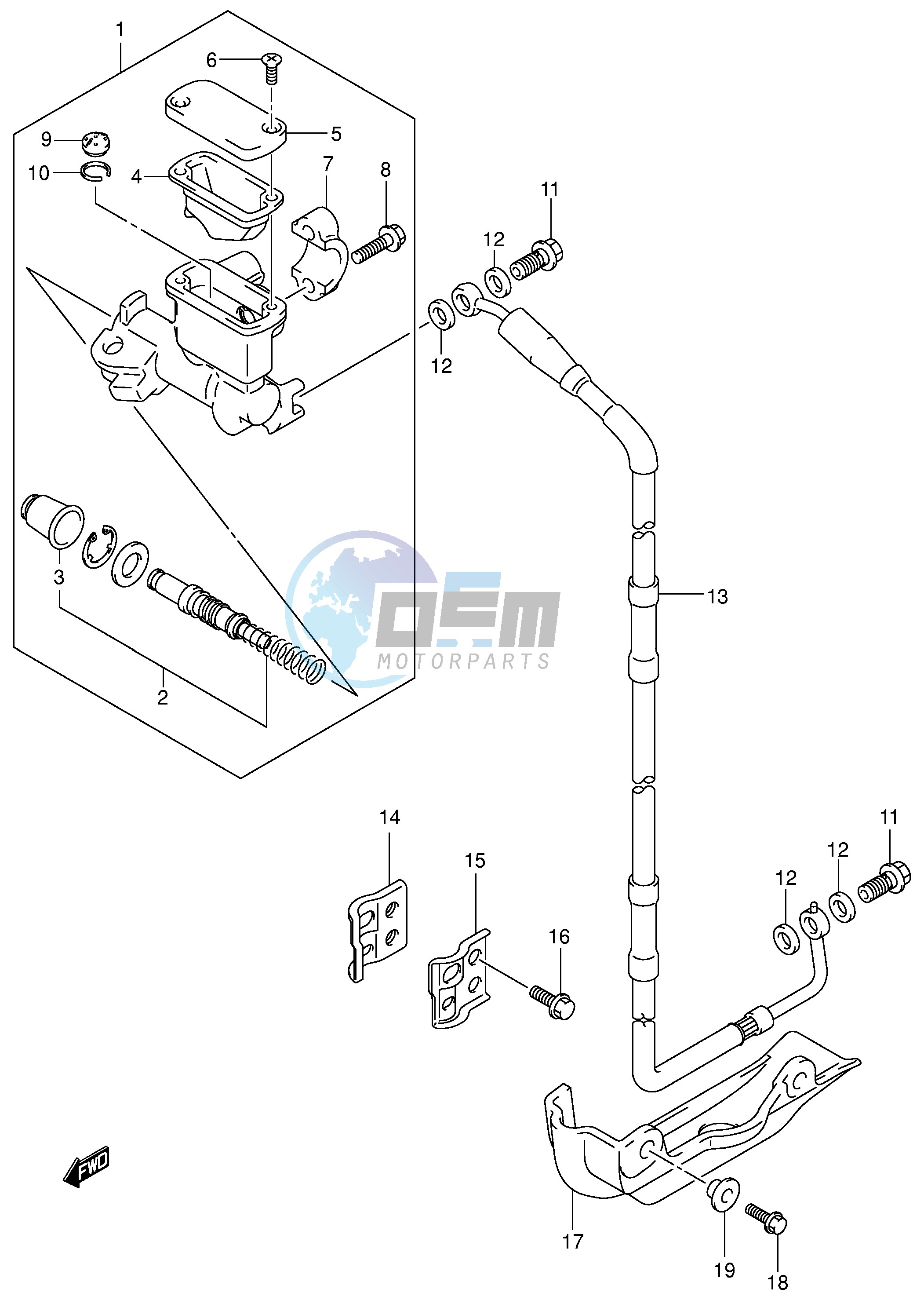 FRONT MASTER CYLINDER (MODEL K1 K2 K3)