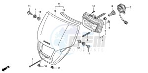 CRF250X drawing HEADLIGHT