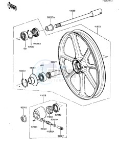 KZ 550 D [GPZ] (D1) [GPZ] drawing FRONT WHEEL_HUB