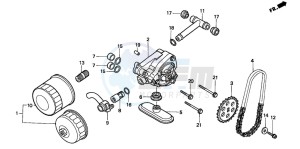 XL600V TRANSALP drawing OIL FILTER/OIL PUMP