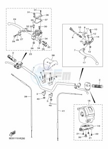 YFM90R (BD3M) drawing STEERING HANDLE & CABLE