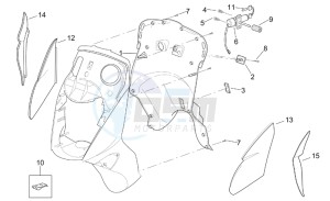 Leonardo 250 st (eng. Yamaha) drawing Front body - Internal shield