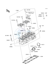 ZX 600 P [NINJA ZX-6R] (7F-8FA) P7F drawing CYLINDER HEAD