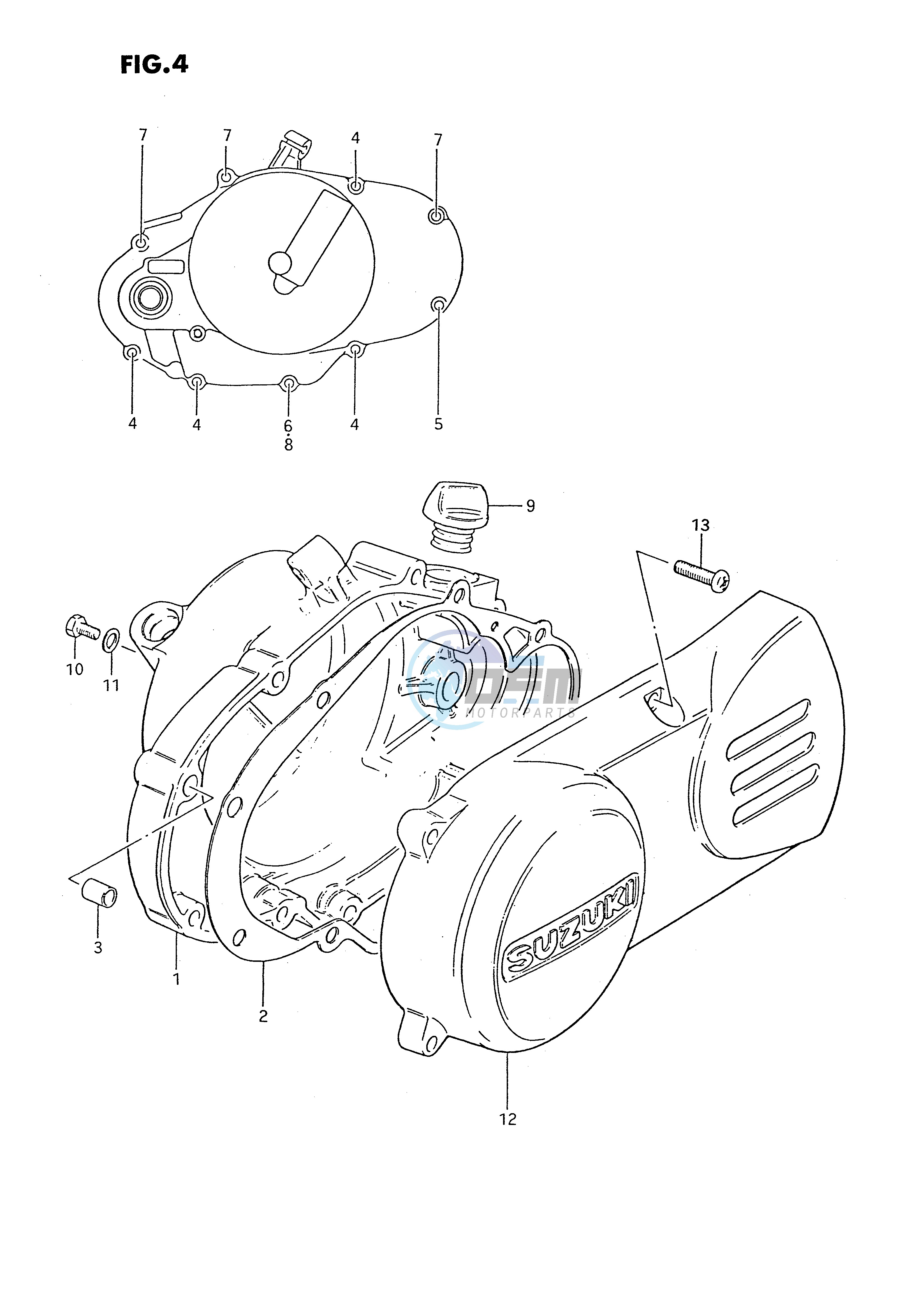 CRANKCASE COVER (MODEL D H L M R)