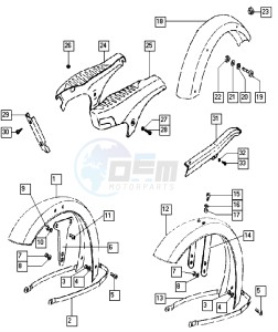 CLASSIC_25-45kmh_K2-K6 50 K2-K6 drawing Mudguards