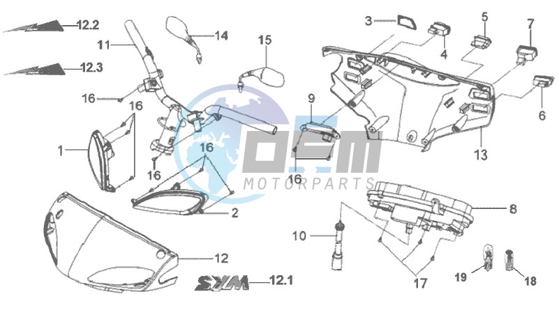 HANDLEBAR / HANDLEBAR COVER / DASHBOARD