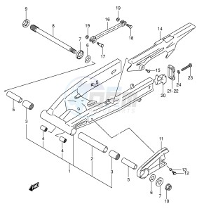 SV650S (E2) drawing REAR SWINGING ARM